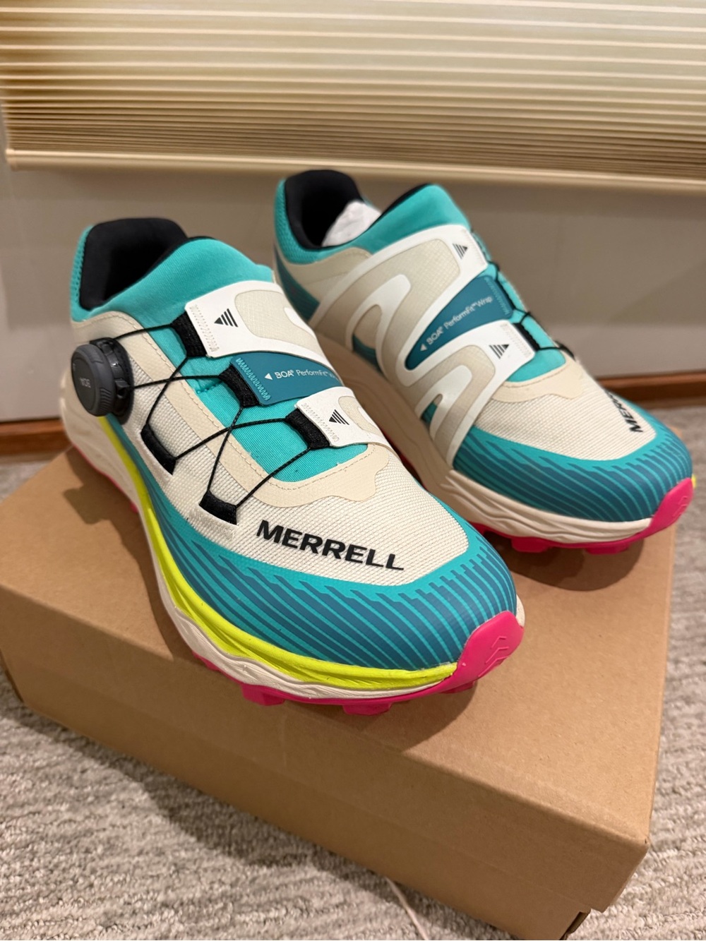 Merrell Women's Teal, Cream & Pink Trail Running Shoes